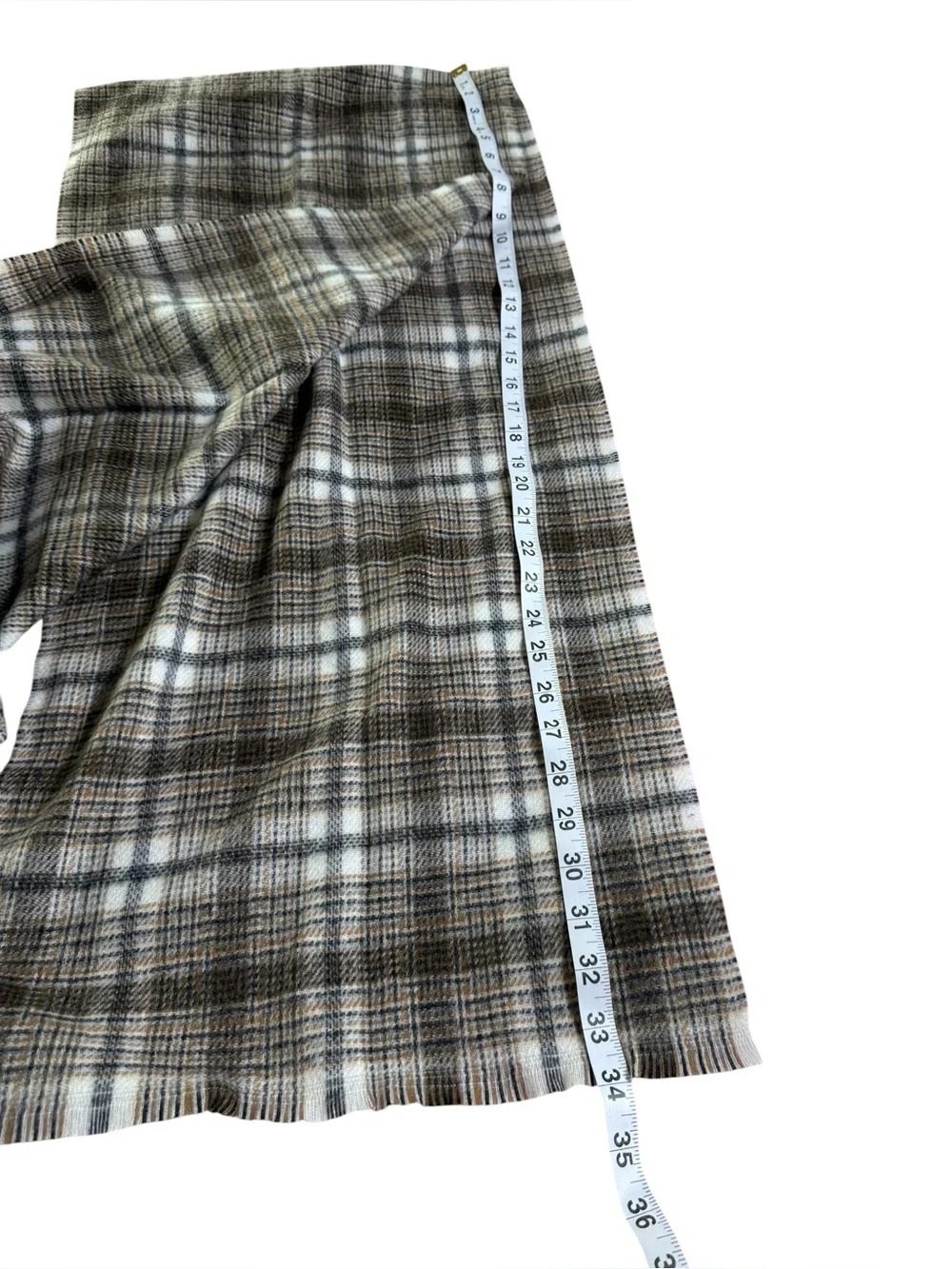 Lands' End Unbelievably Soft Plaid Wrap Scarf in Brown and Cream
